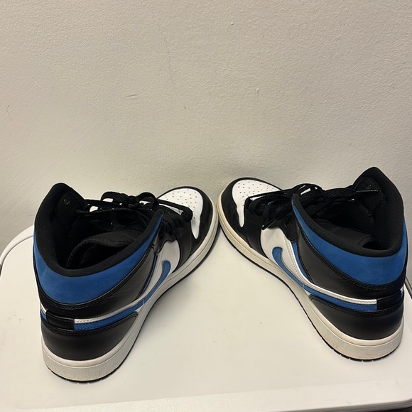 Nike Men’s Air Jordan 1 Mid Racer Blue/white/black 9.5 High-Top Sneakers - Picture 6 of 14